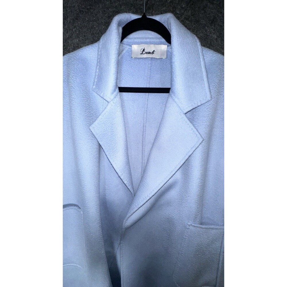 L.A.M.B. Pale Blue Belted Wool Trench Coat - Picture 9 of 9
